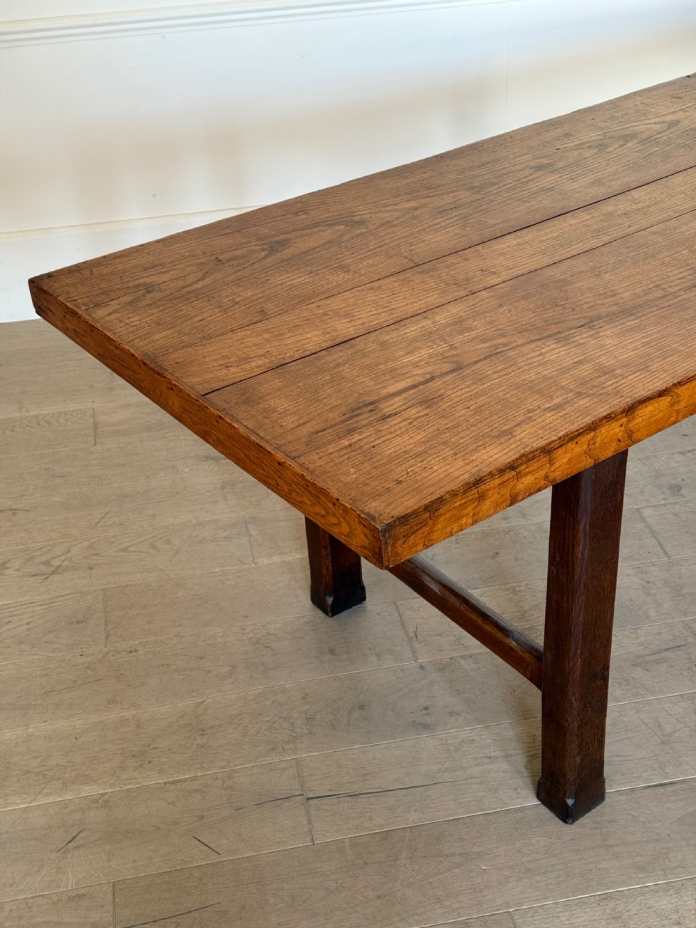 Long 19th century oak country farmhouse table  View XV