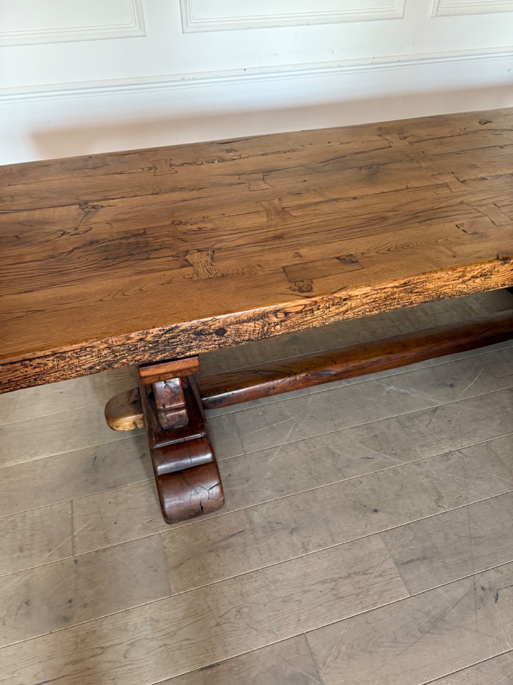 Large antique oak refectory table  View V
