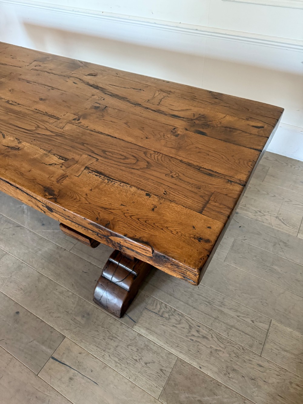 Large antique oak refectory table  View VIII