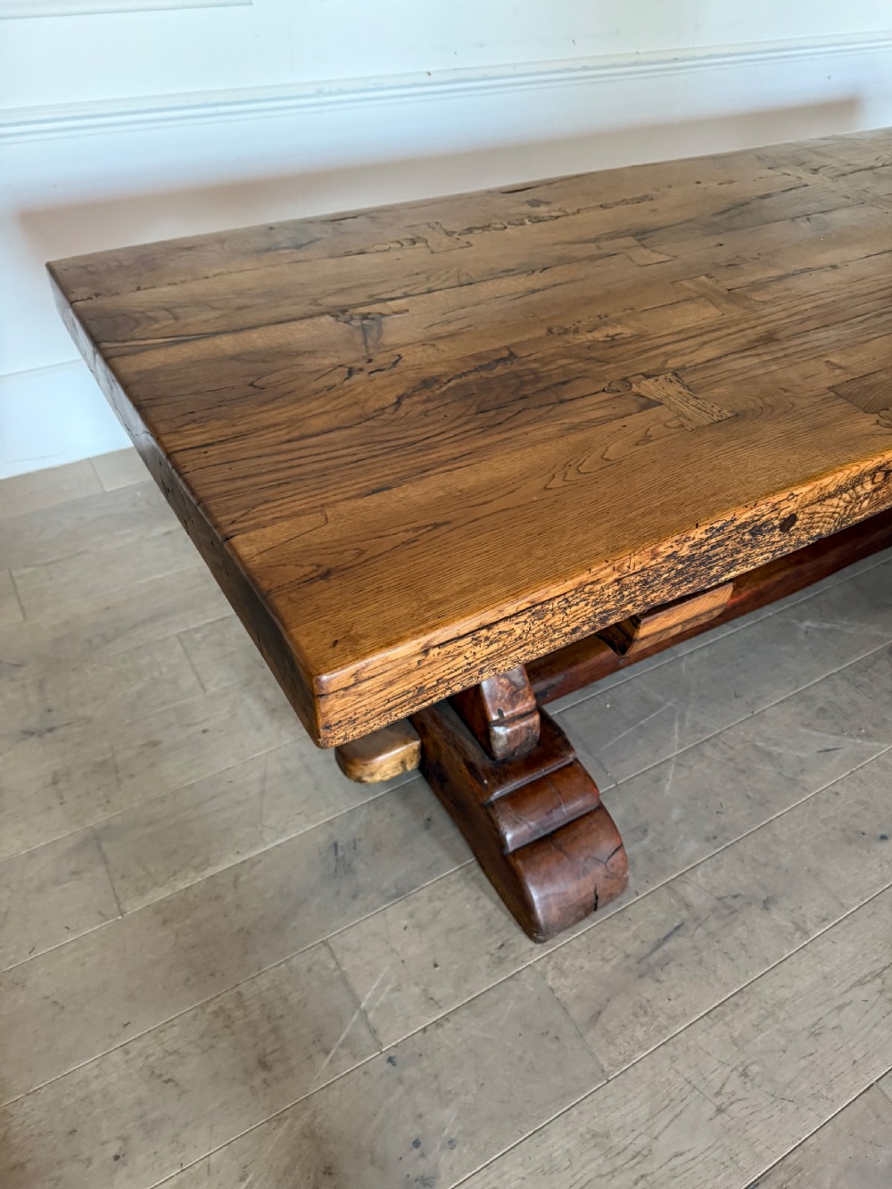 Large antique oak refectory table  View XI