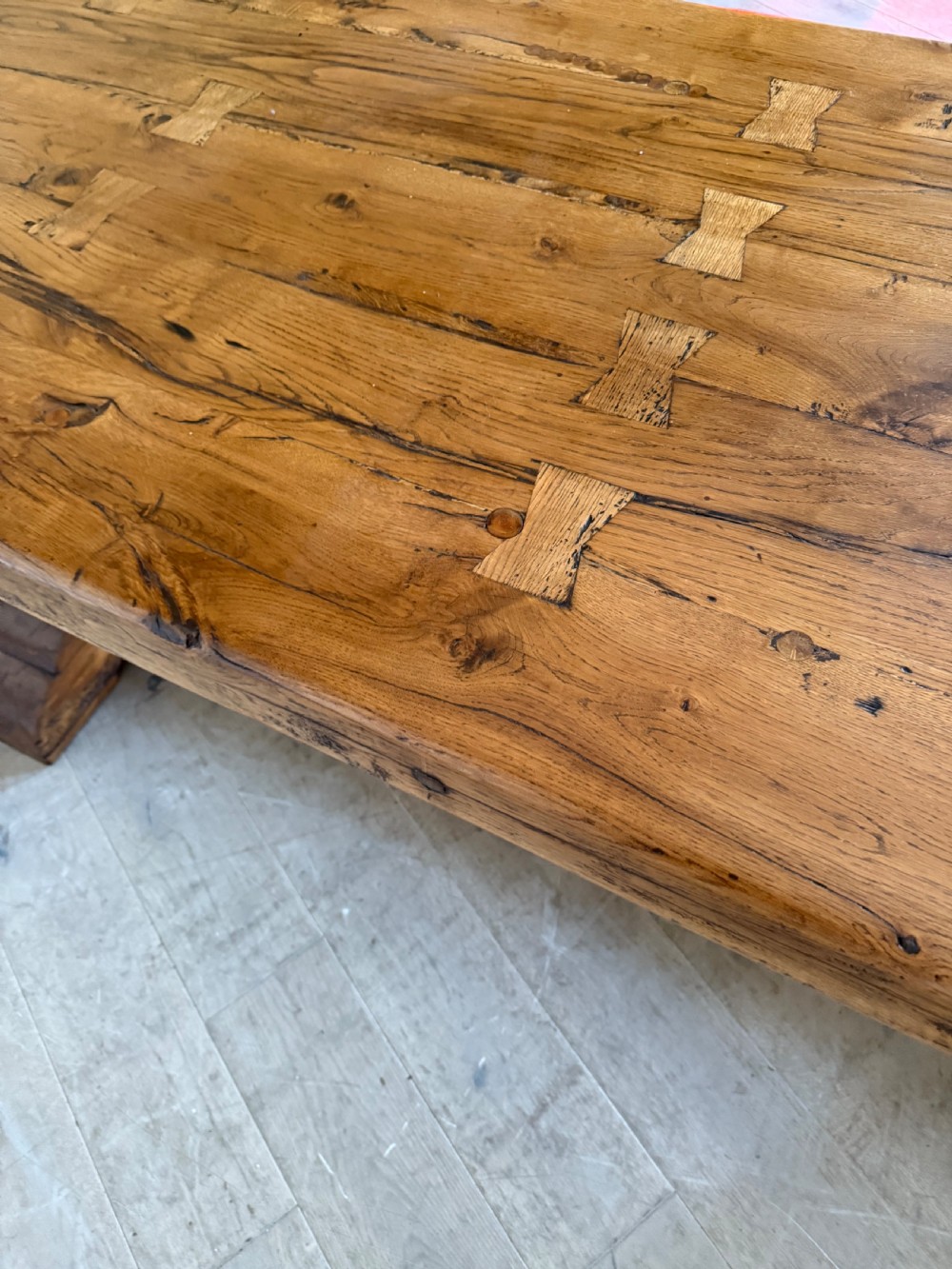 Large antique oak refectory table  View XXI