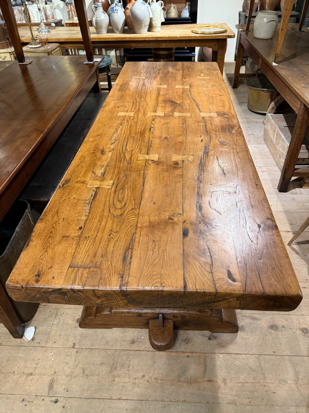 Large antique oak refectory table  View XXIII