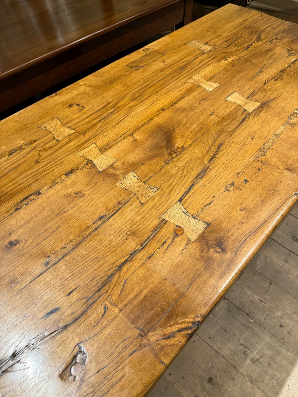 Large antique oak refectory table  View XXIX