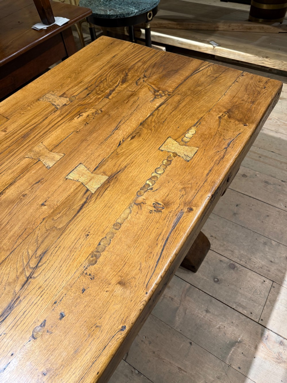 Large antique oak refectory table  View XXX