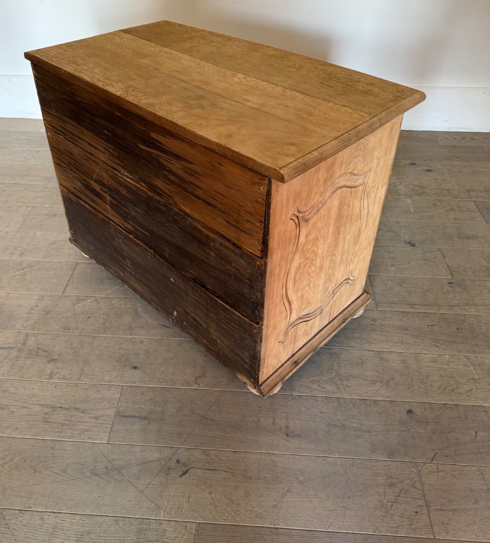 19th century scrubbed oak bowfronted chest of drawers View VI