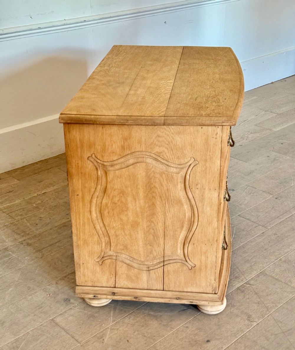 19th century scrubbed oak bowfronted chest of drawers View IX