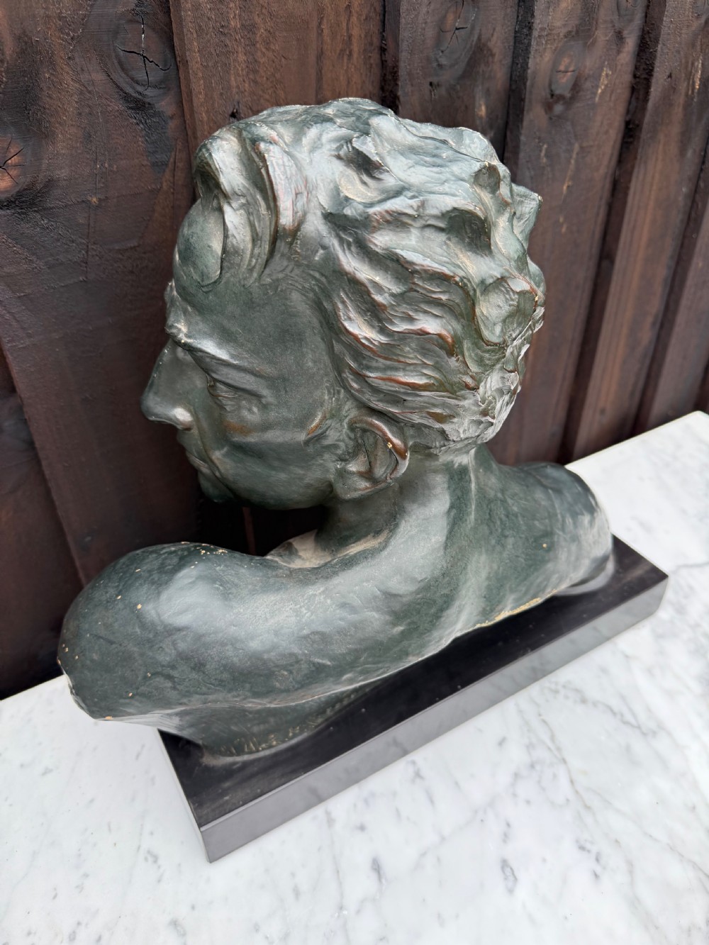 Art Deco terracotta bust of a man , J Dommisse  View XI