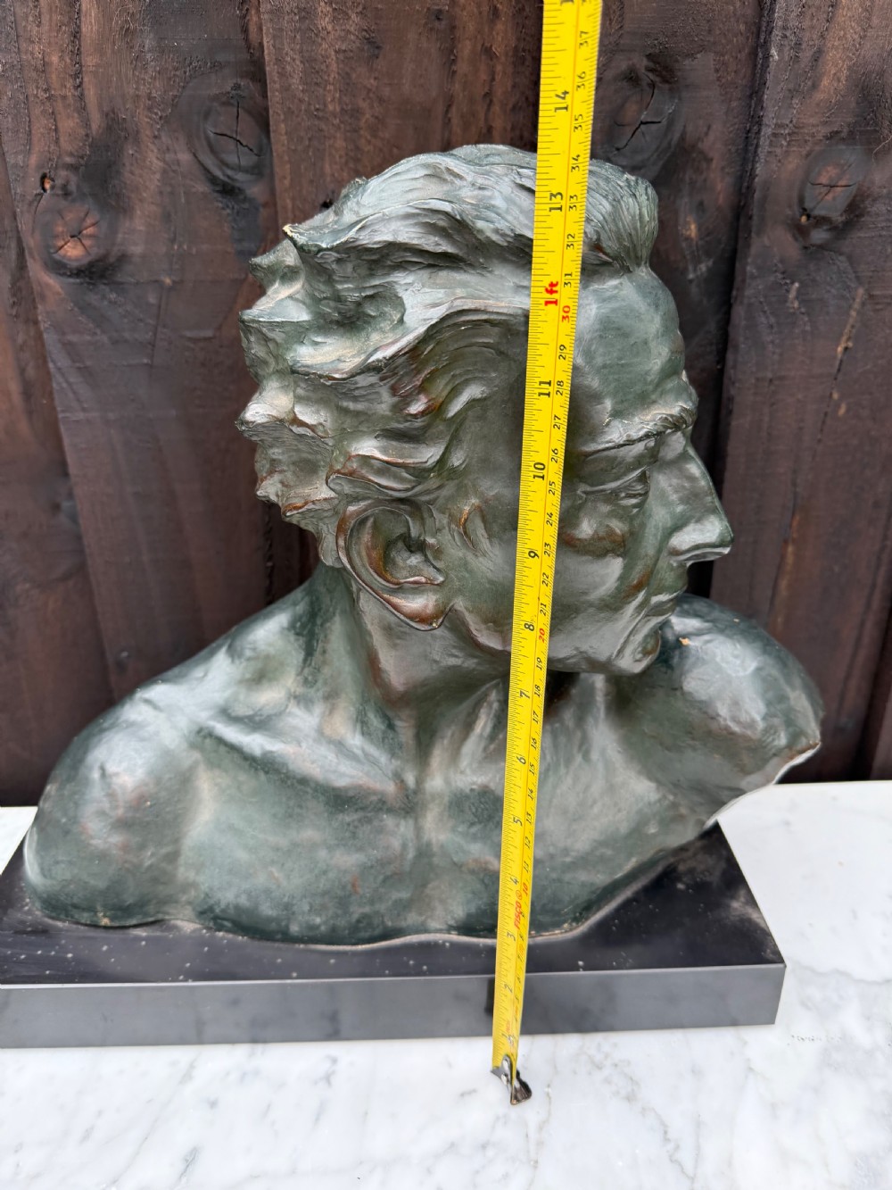 Art Deco terracotta bust of a man , J Dommisse  View XIII