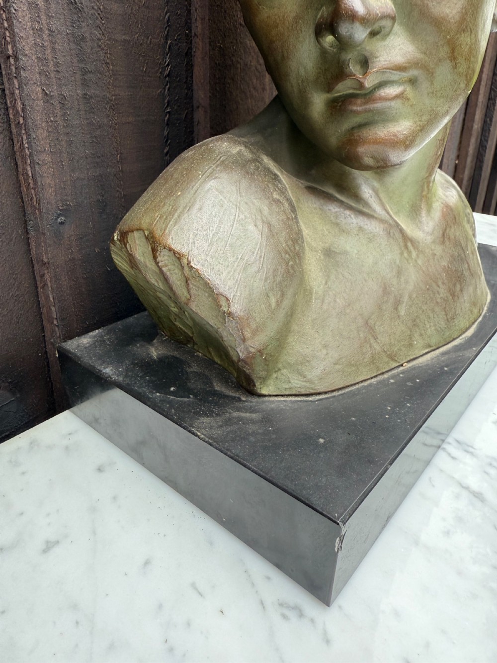 Art deco terracotta bust of a boy , J Dommisse  View IV