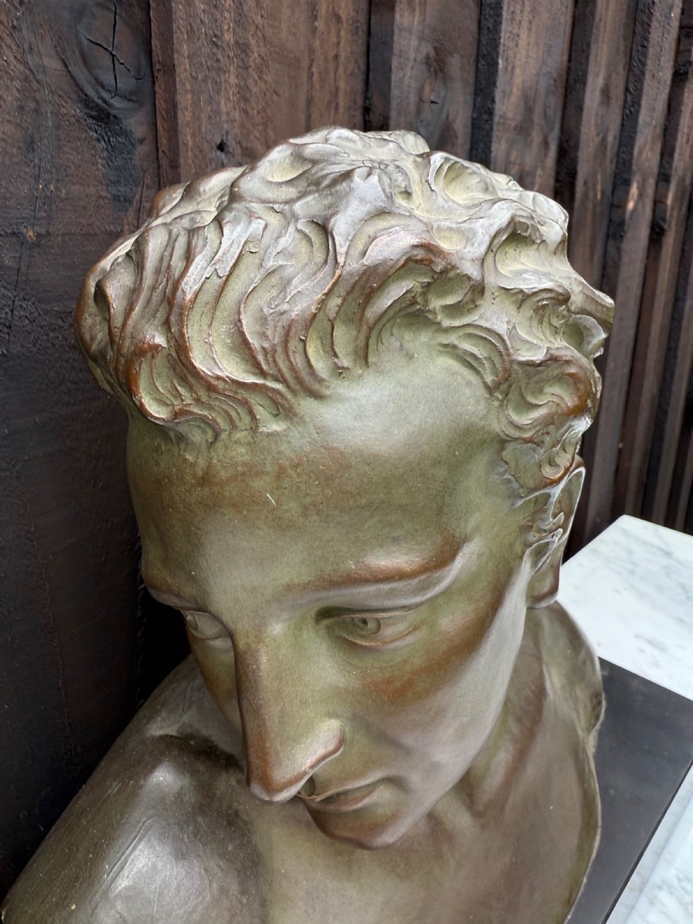 Art deco terracotta bust of a boy , J Dommisse  View V