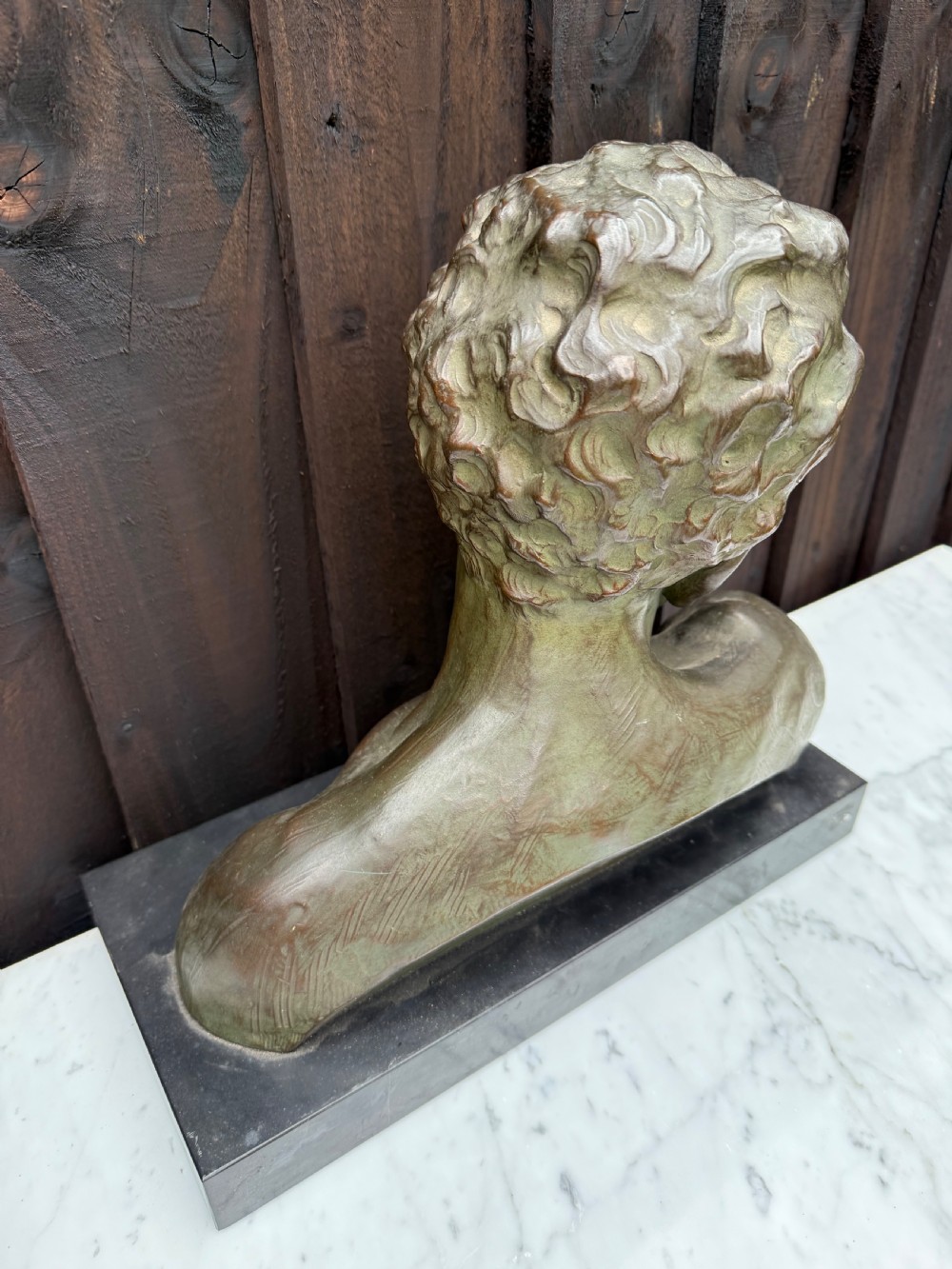 Art deco terracotta bust of a boy , J Dommisse  View X