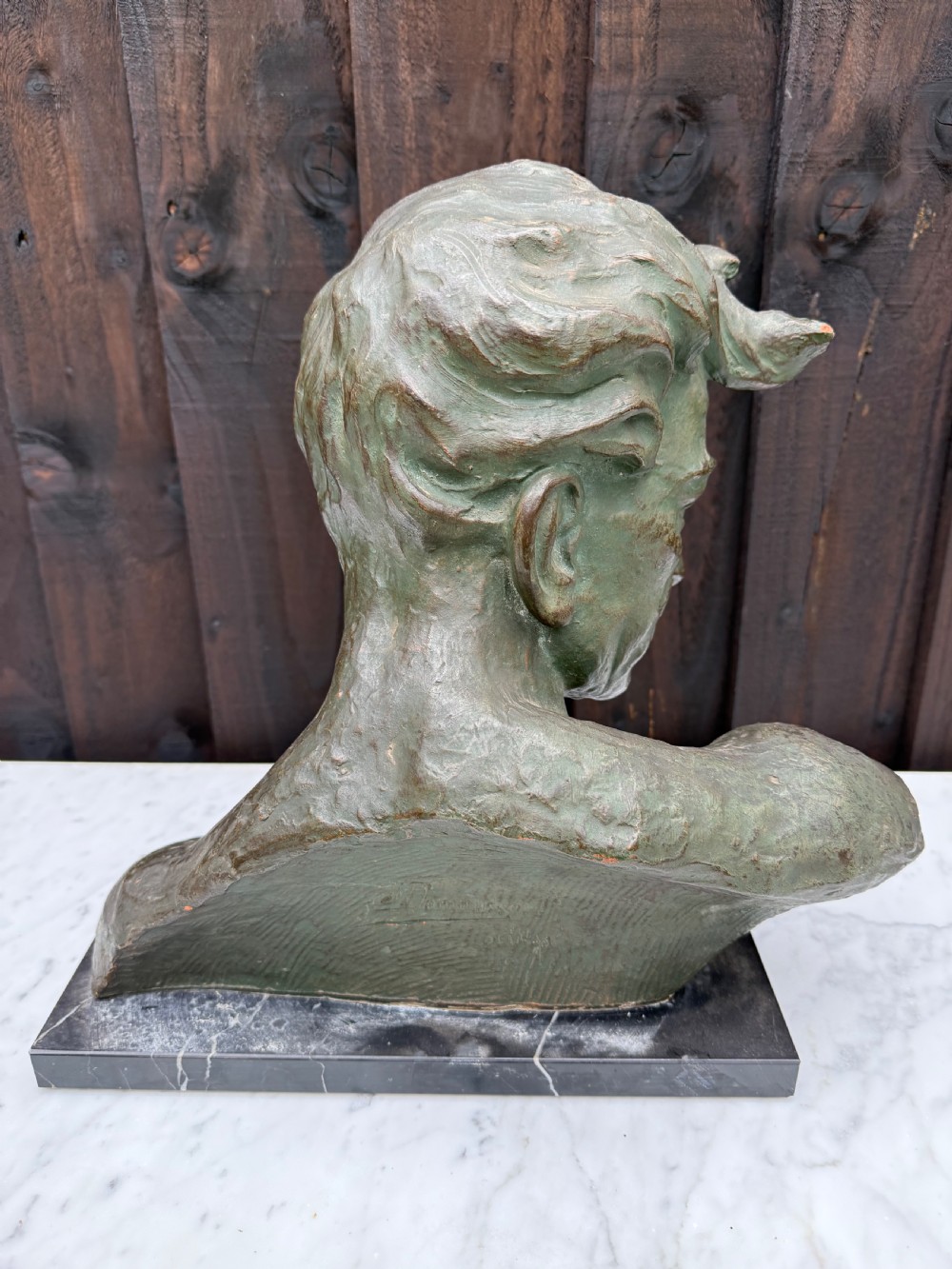 Art deco terracotta bust of a man , J Dommisse  View VII