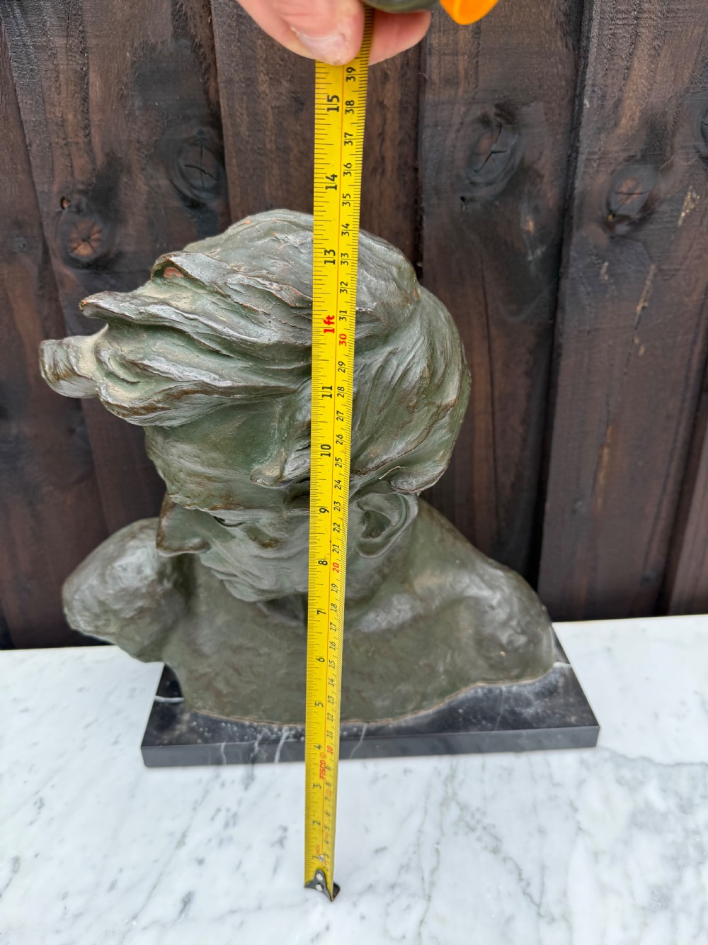Art deco terracotta bust of a man , J Dommisse  View X