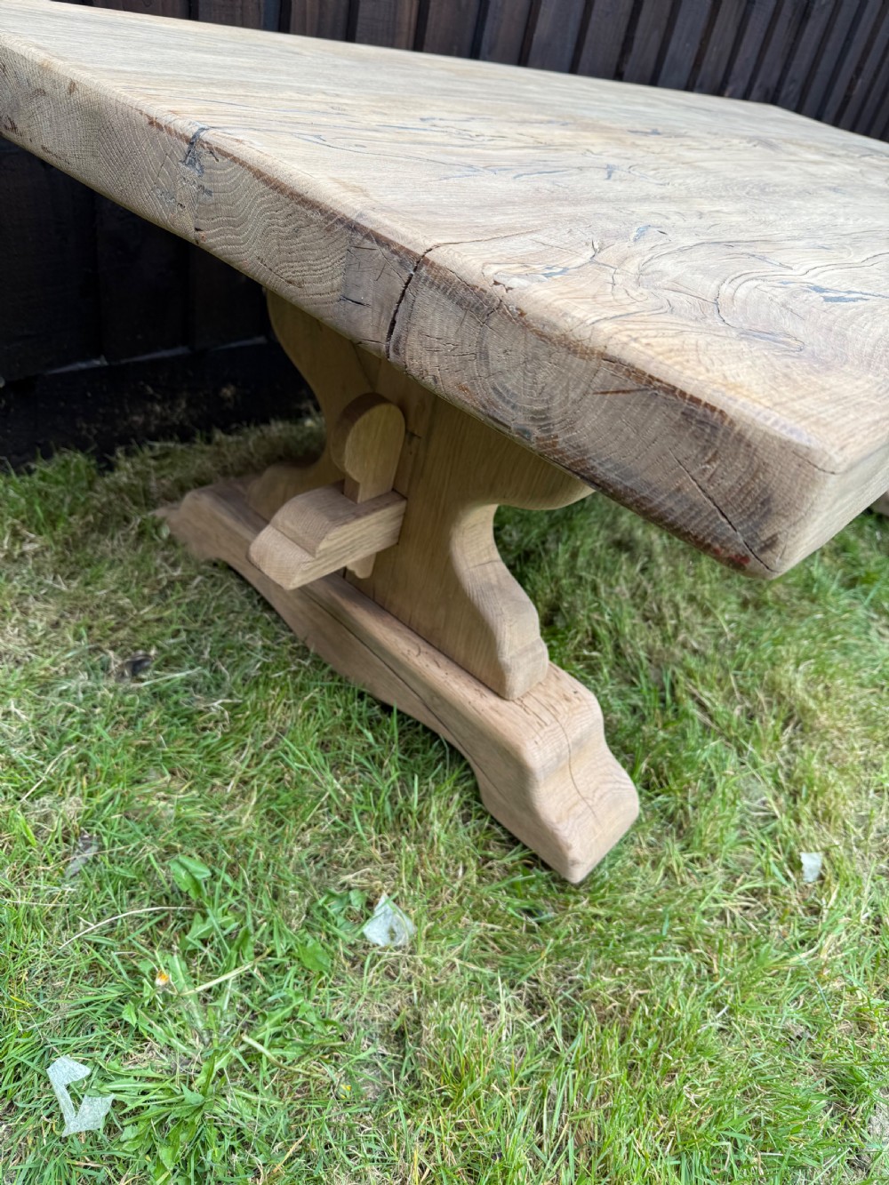 Large scrubbed oak coffee table  View IX