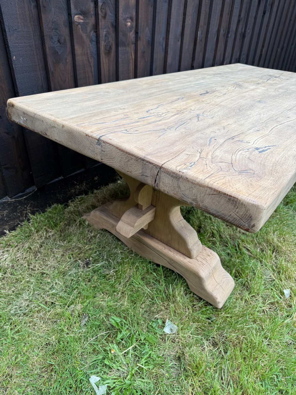 Large scrubbed oak coffee table  View X