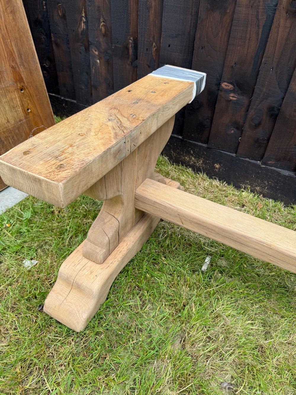 Large scrubbed oak coffee table  View XVII