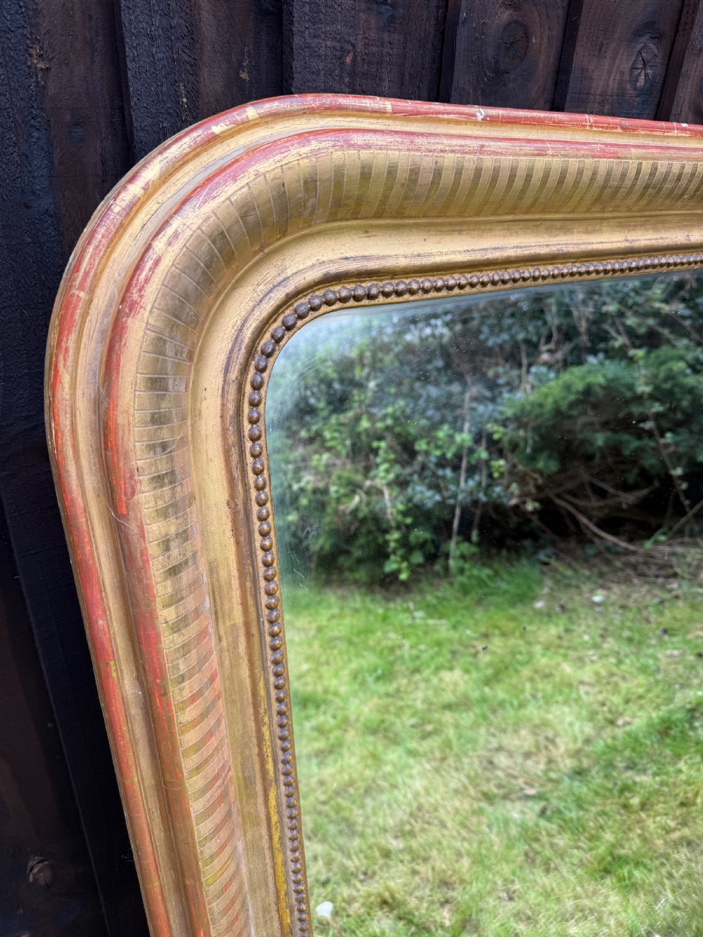19th century arched topped gilt mirror  View II