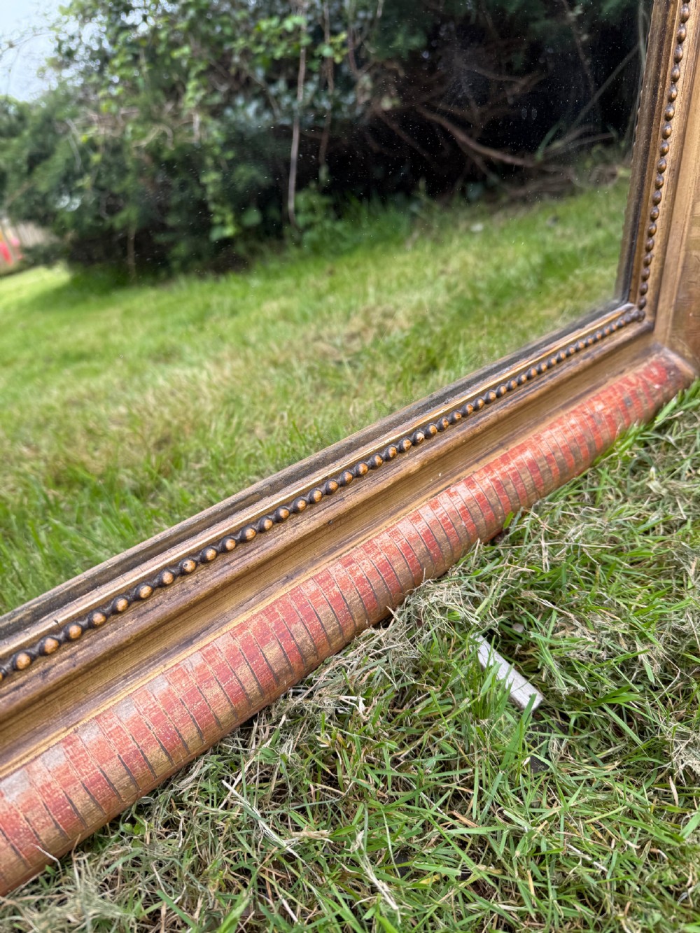 19th century arched topped gilt mirror  View VI