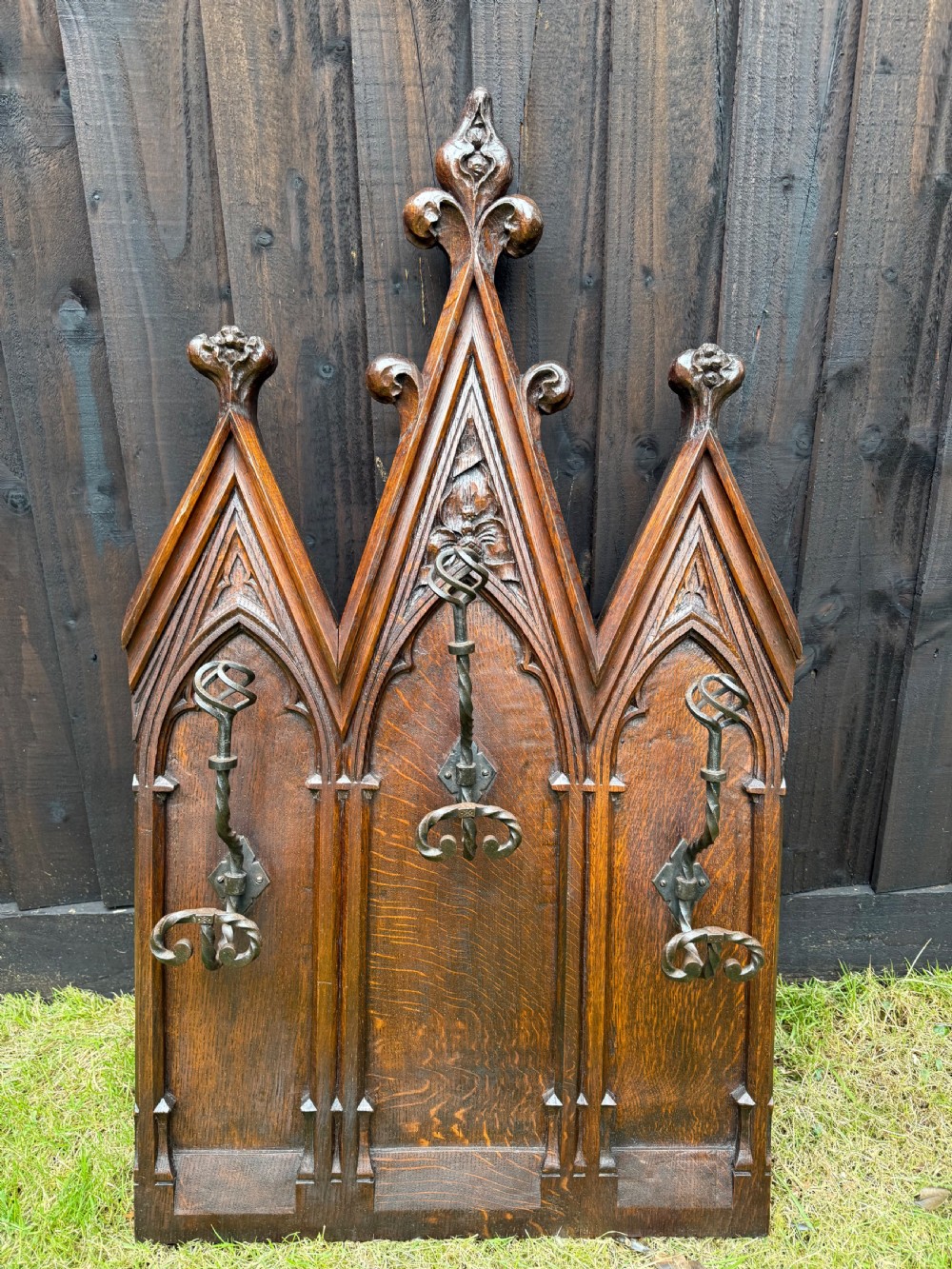 Gothic style coat and hat rack 