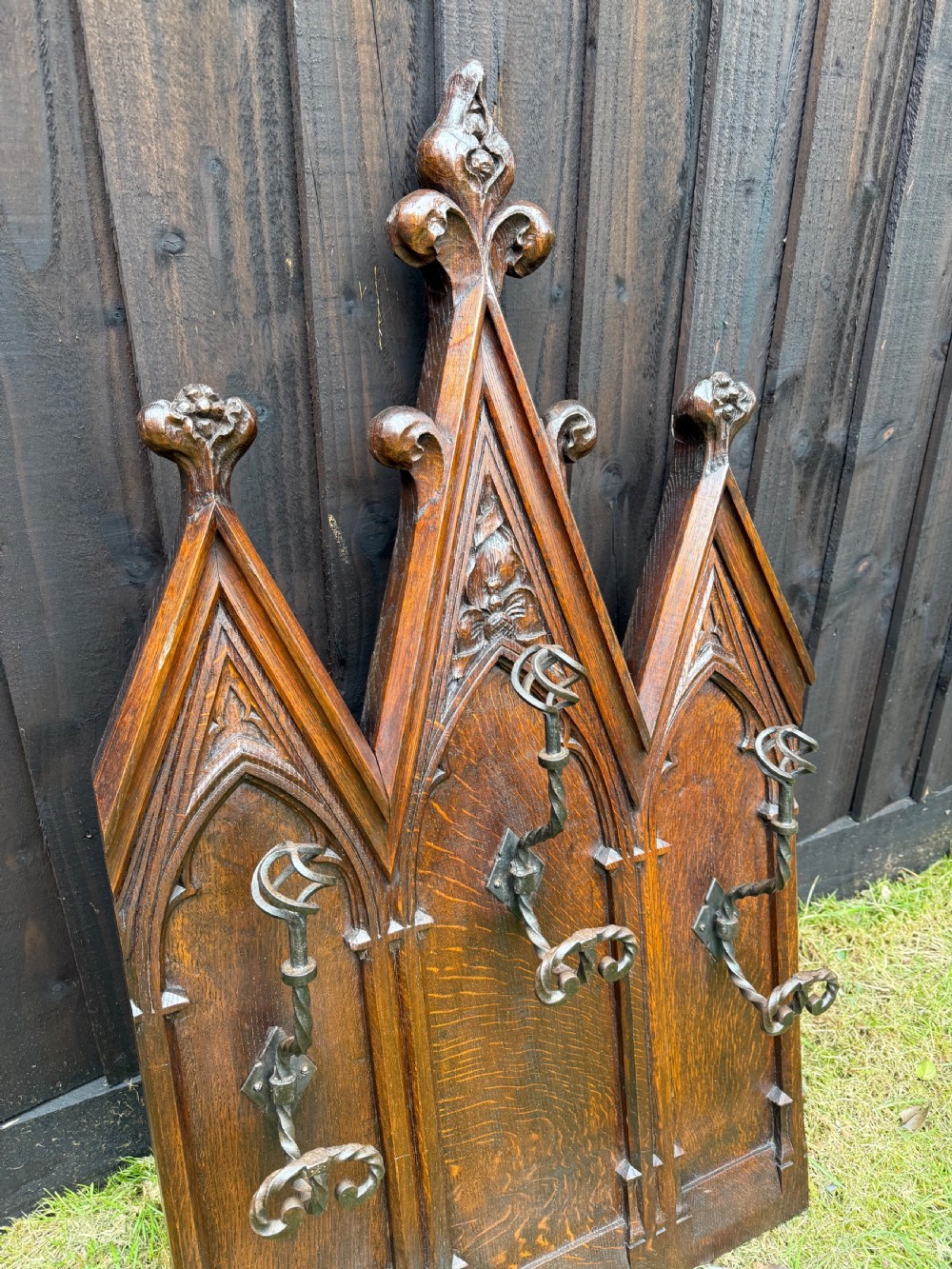 Gothic style coat and hat rack  View II
