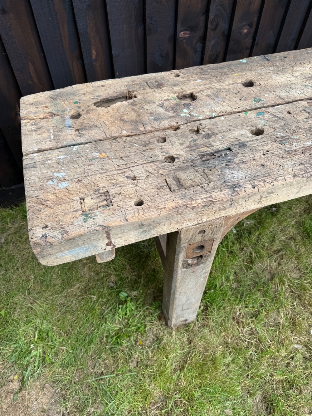 Very decorative 19th century oak rustic console table  View III