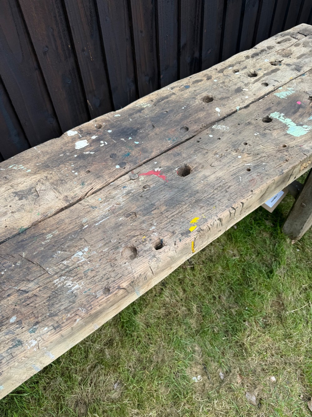 Very decorative 19th century oak rustic console table  View V