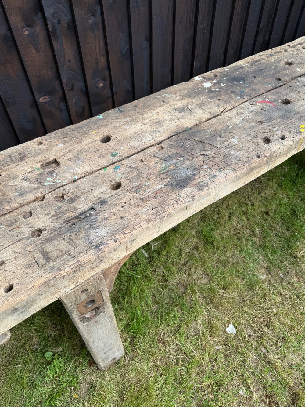 Very decorative 19th century oak rustic console table  View VI