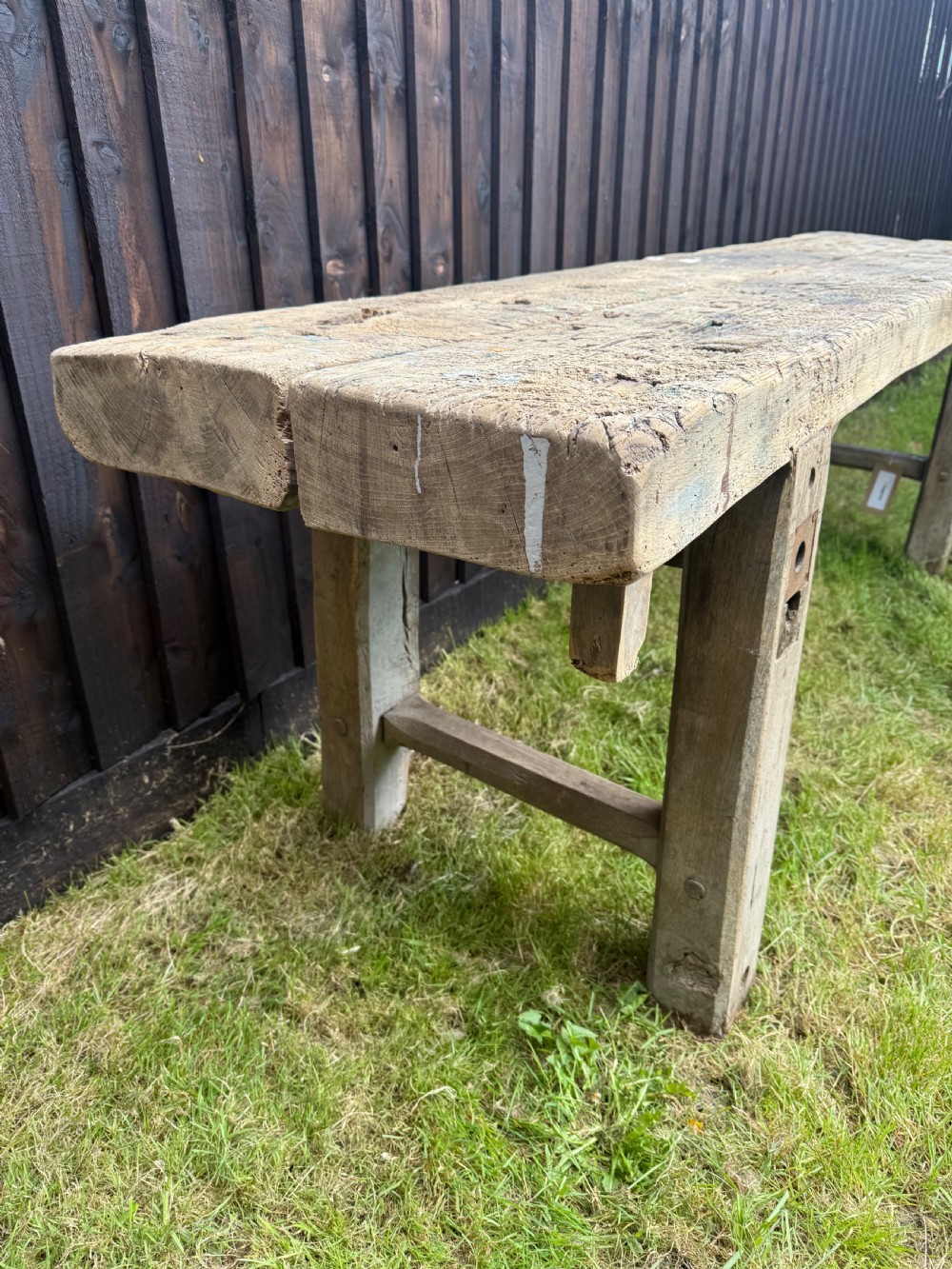 Very decorative 19th century oak rustic console table  View VII