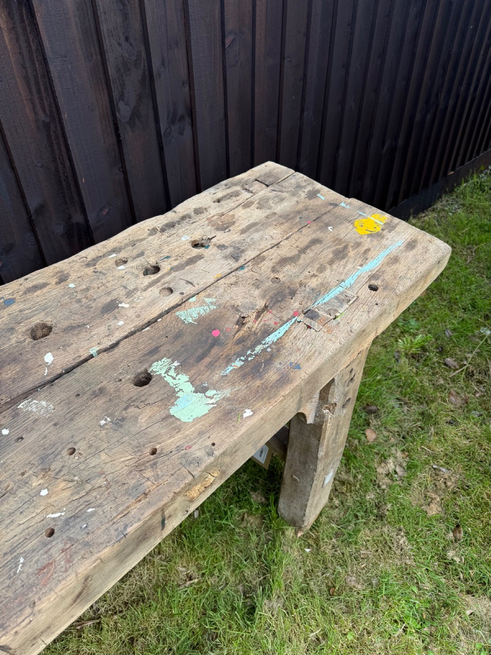 Very decorative 19th century oak rustic console table  View VIII