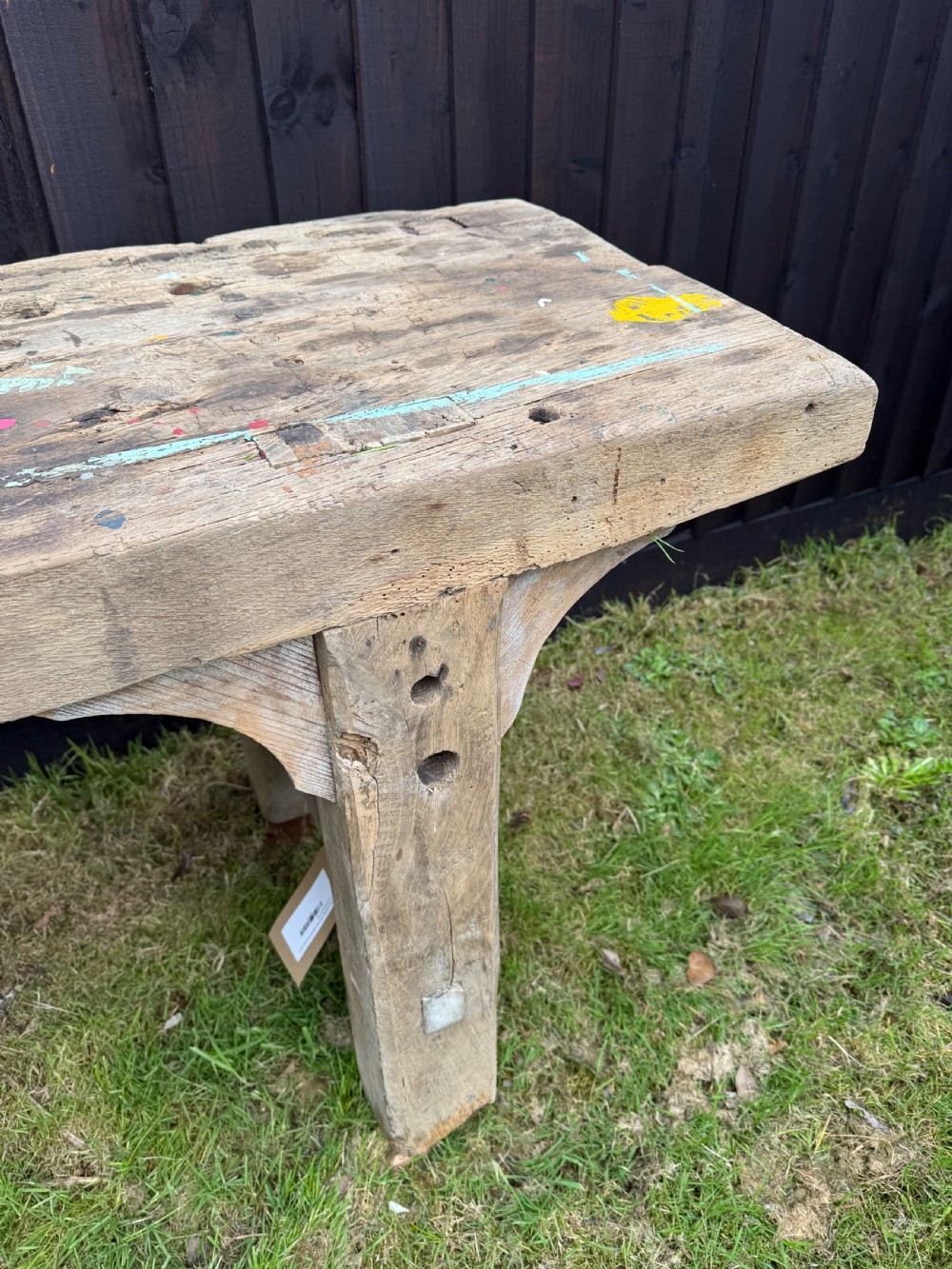 Very decorative 19th century oak rustic console table  View IX