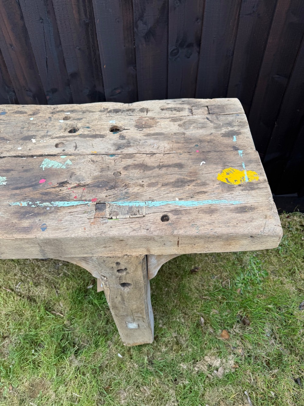 Very decorative 19th century oak rustic console table  View XI