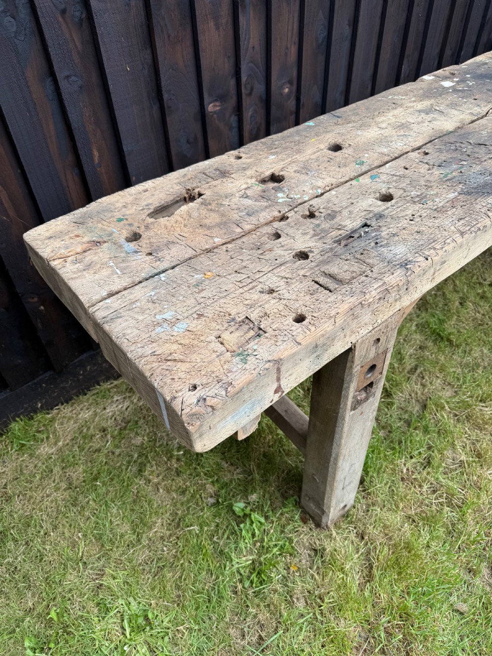 Very decorative 19th century oak rustic console table  View XII