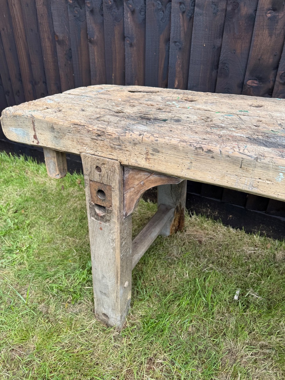 Very decorative 19th century oak rustic console table  View XIII
