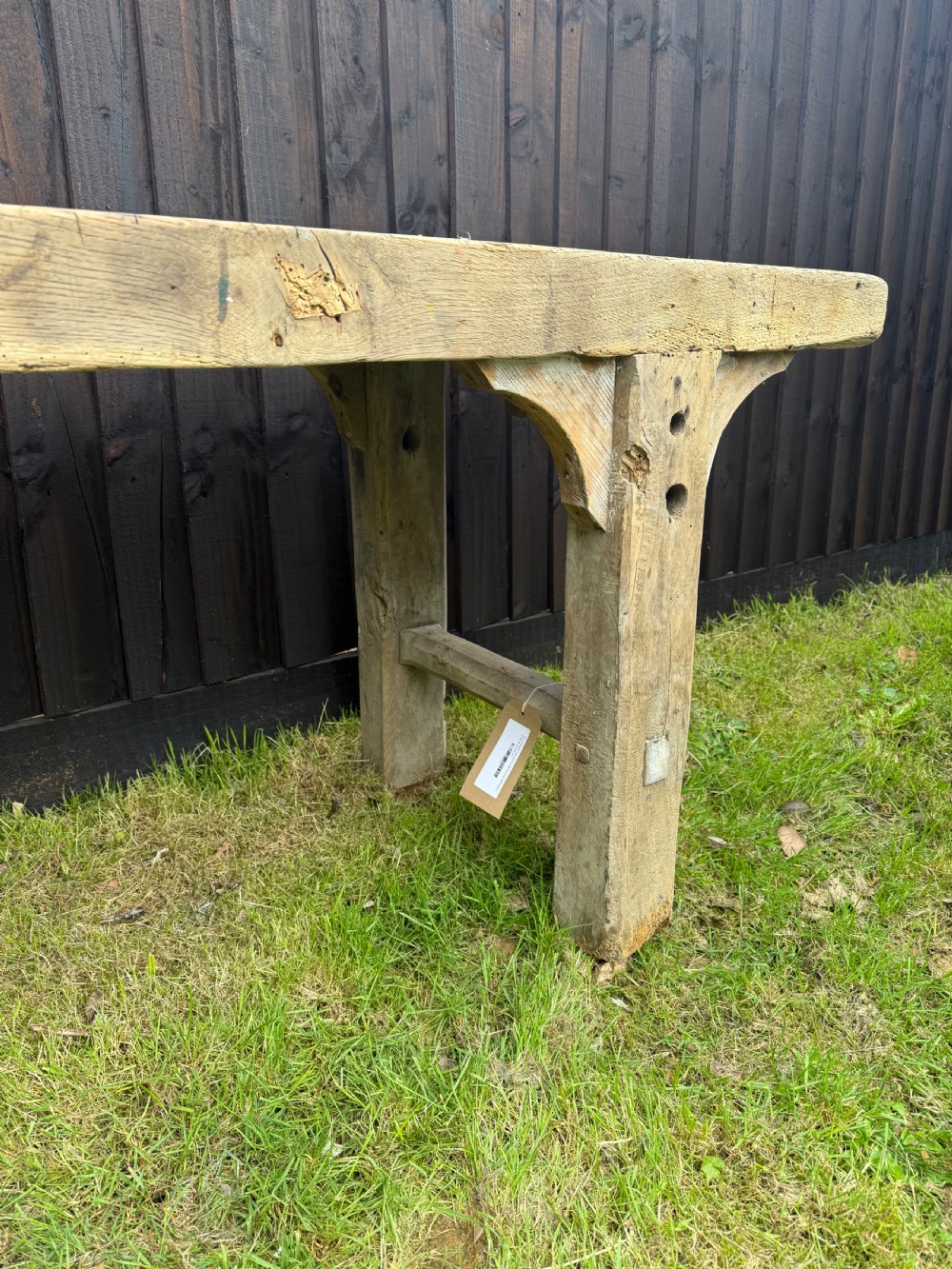 Very decorative 19th century oak rustic console table  View XVI