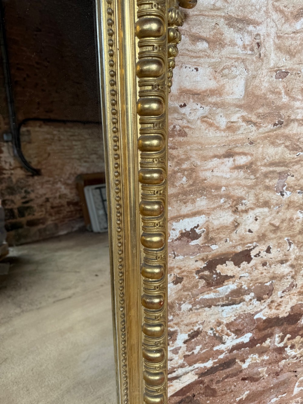 Large antique gilt overmantle mirror View VI