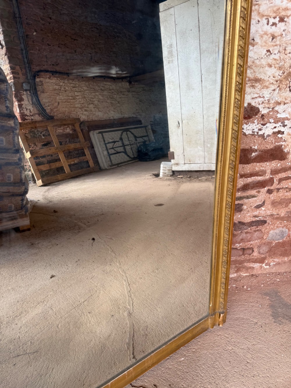 Large 19th century overmantle mirror oak leaf decoration View VII