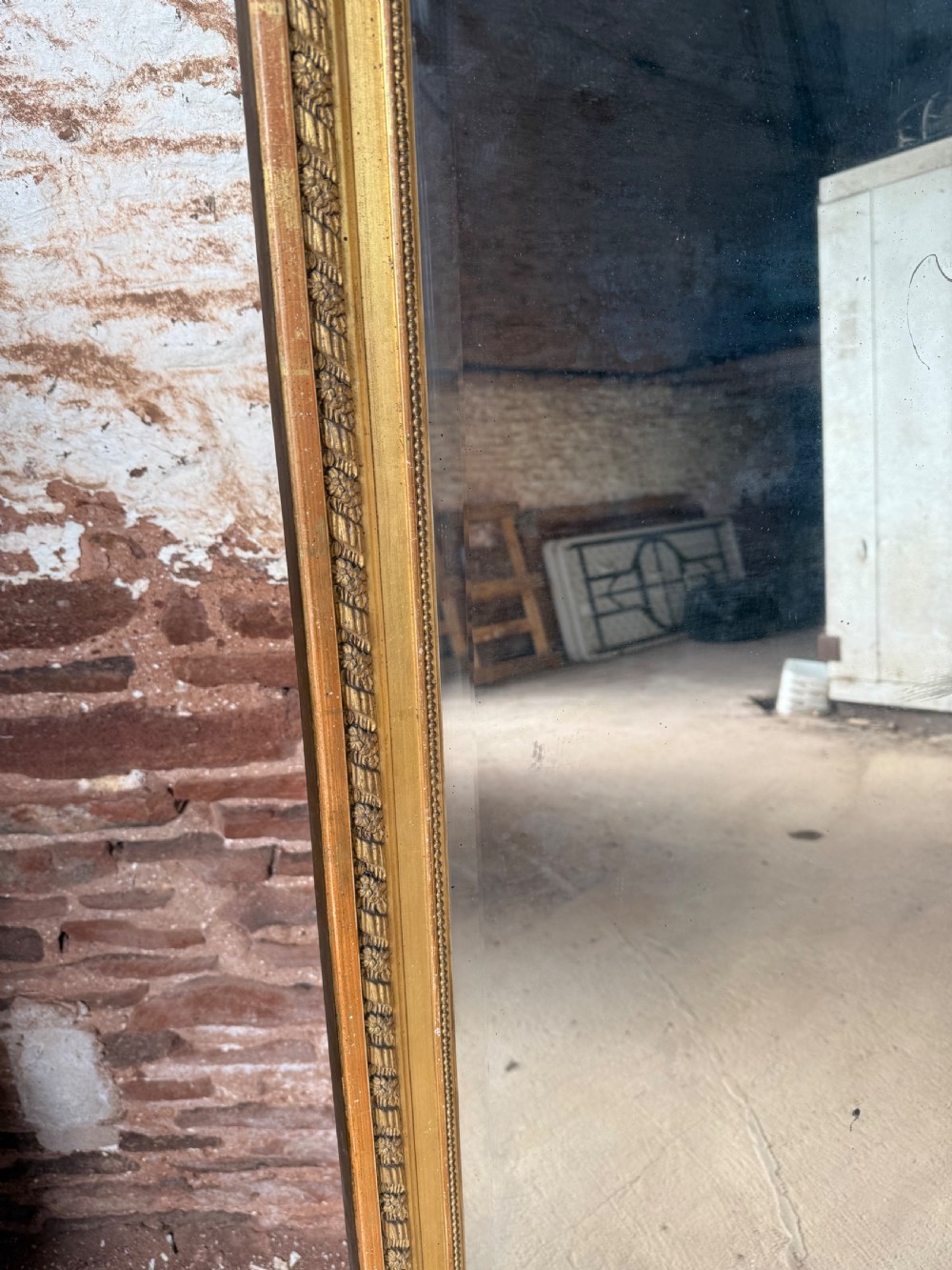 Large 19th century overmantle mirror oak leaf decoration View X