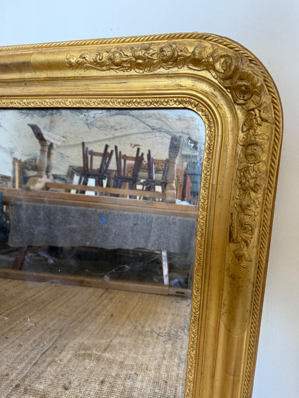 Pretty arched topped gilt mirror 110cms x 80cms View III