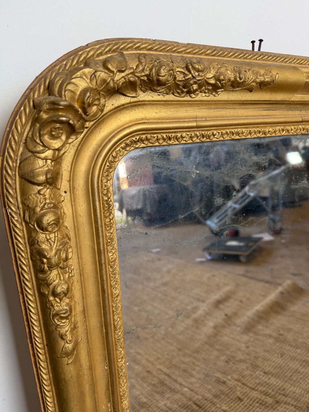 Pretty arched topped gilt mirror 110cms x 80cms View VII