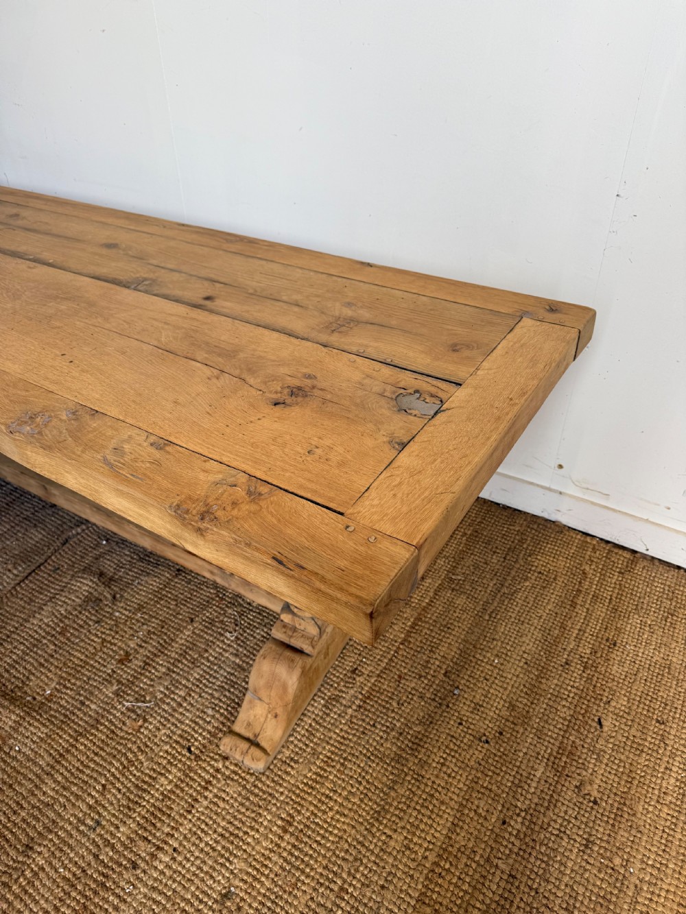 Scrubbed oak refectory table 220 cms  View III