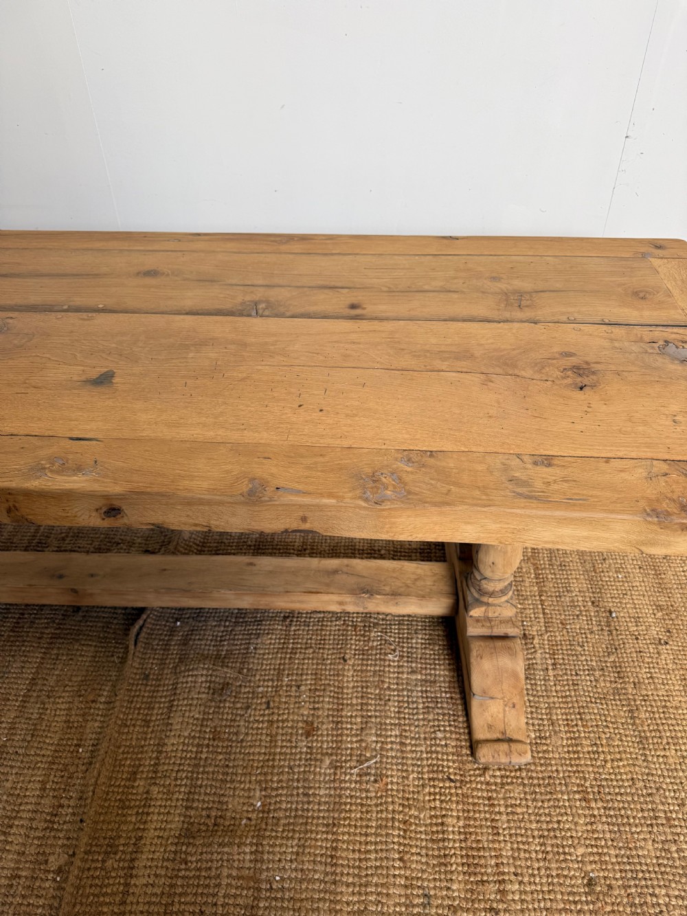 Scrubbed oak refectory table 220 cms  View V
