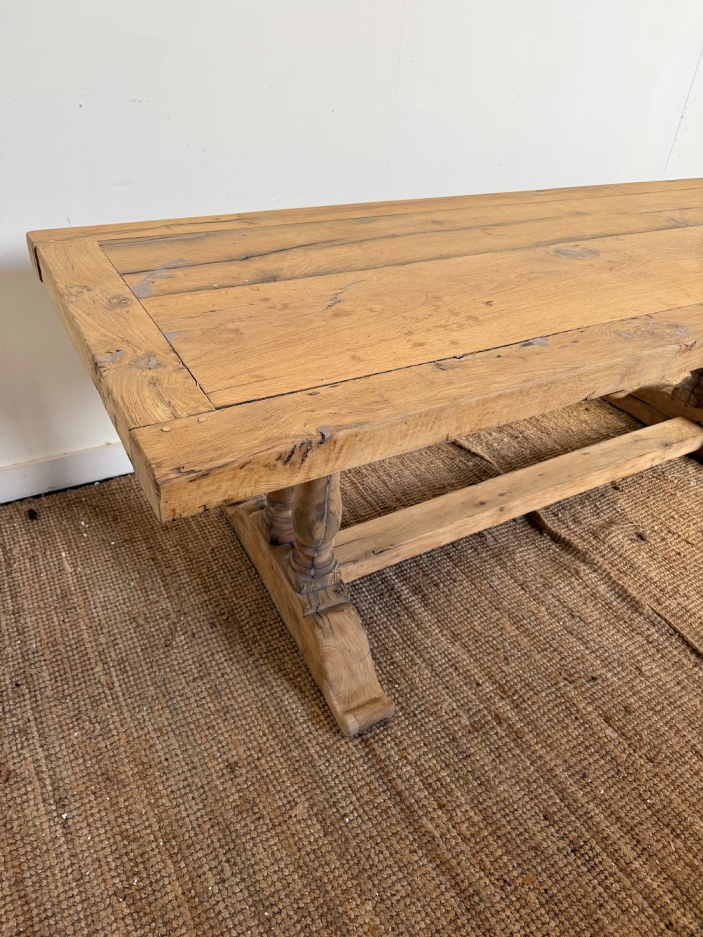 Scrubbed oak refectory table 220 cms  View VII