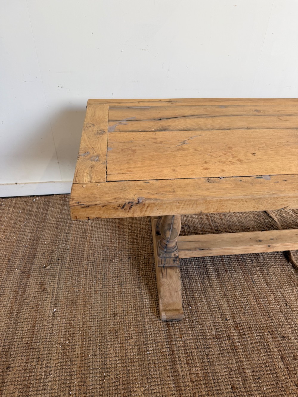 Scrubbed oak refectory table 220 cms  View VIII