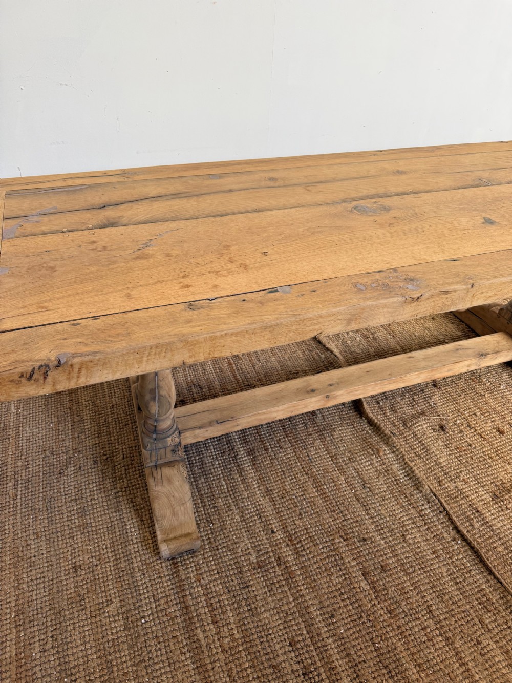 Scrubbed oak refectory table 220 cms  View IX