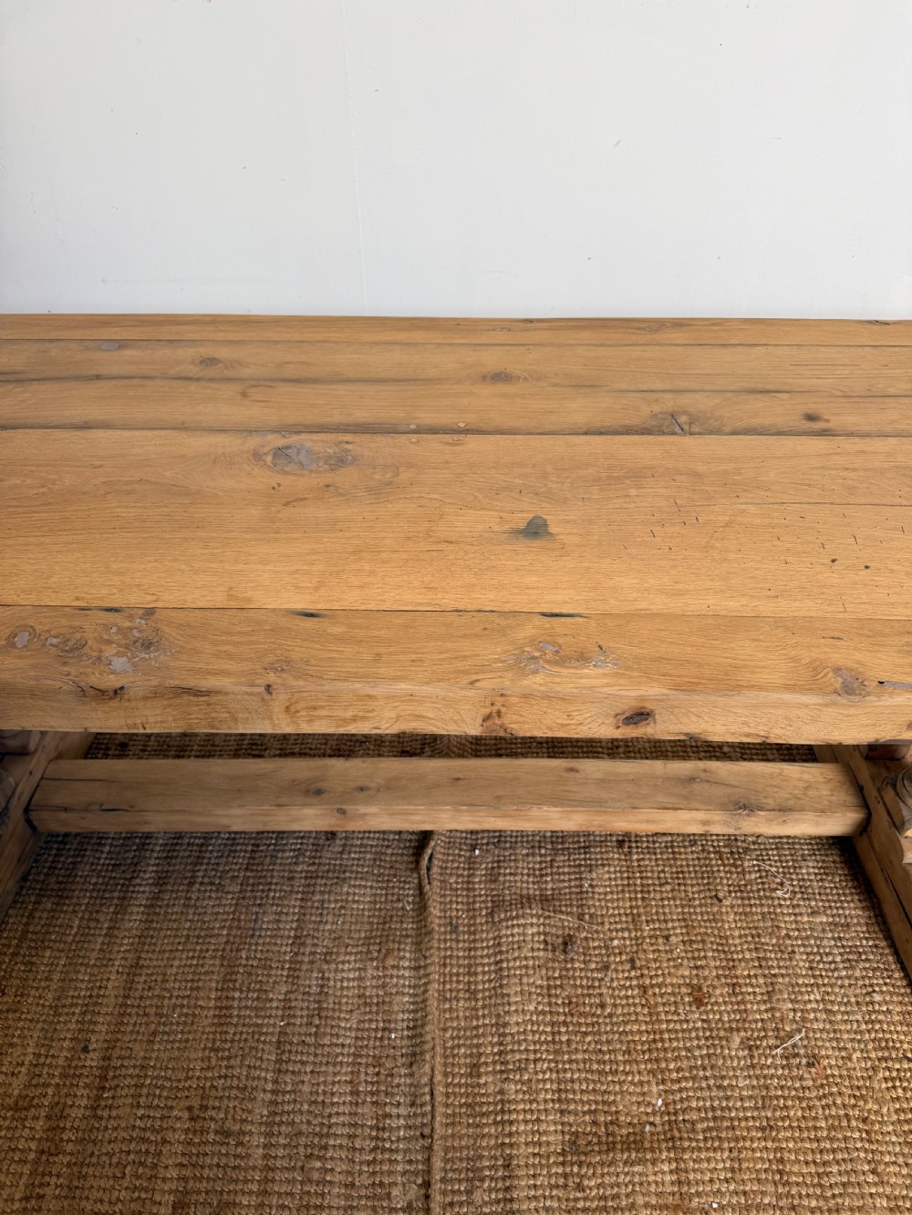 Scrubbed oak refectory table 220 cms  View X