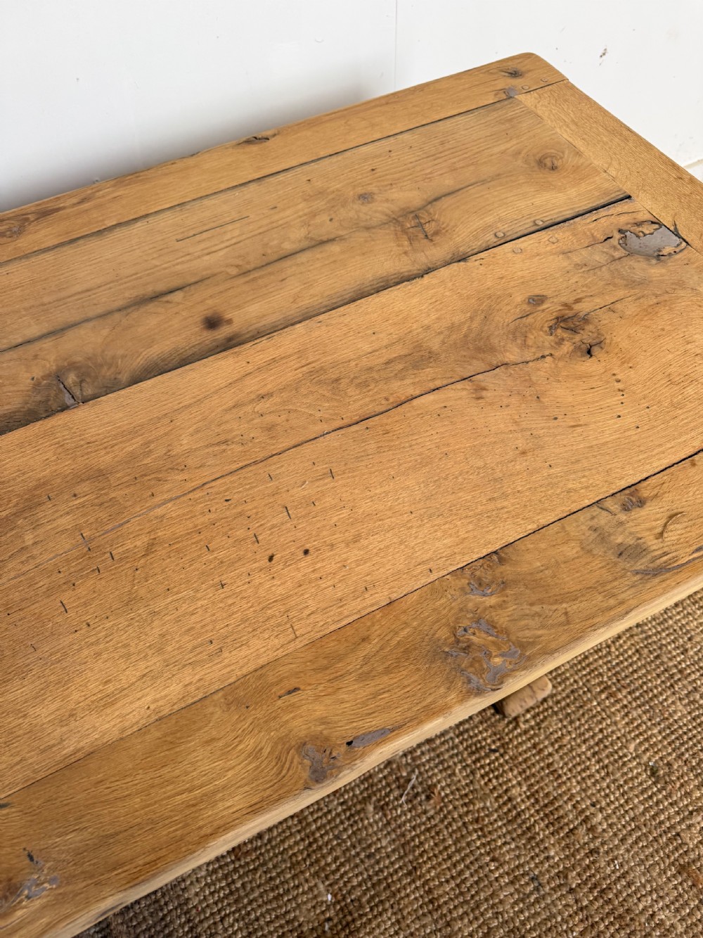 Scrubbed oak refectory table 220 cms  View XIII