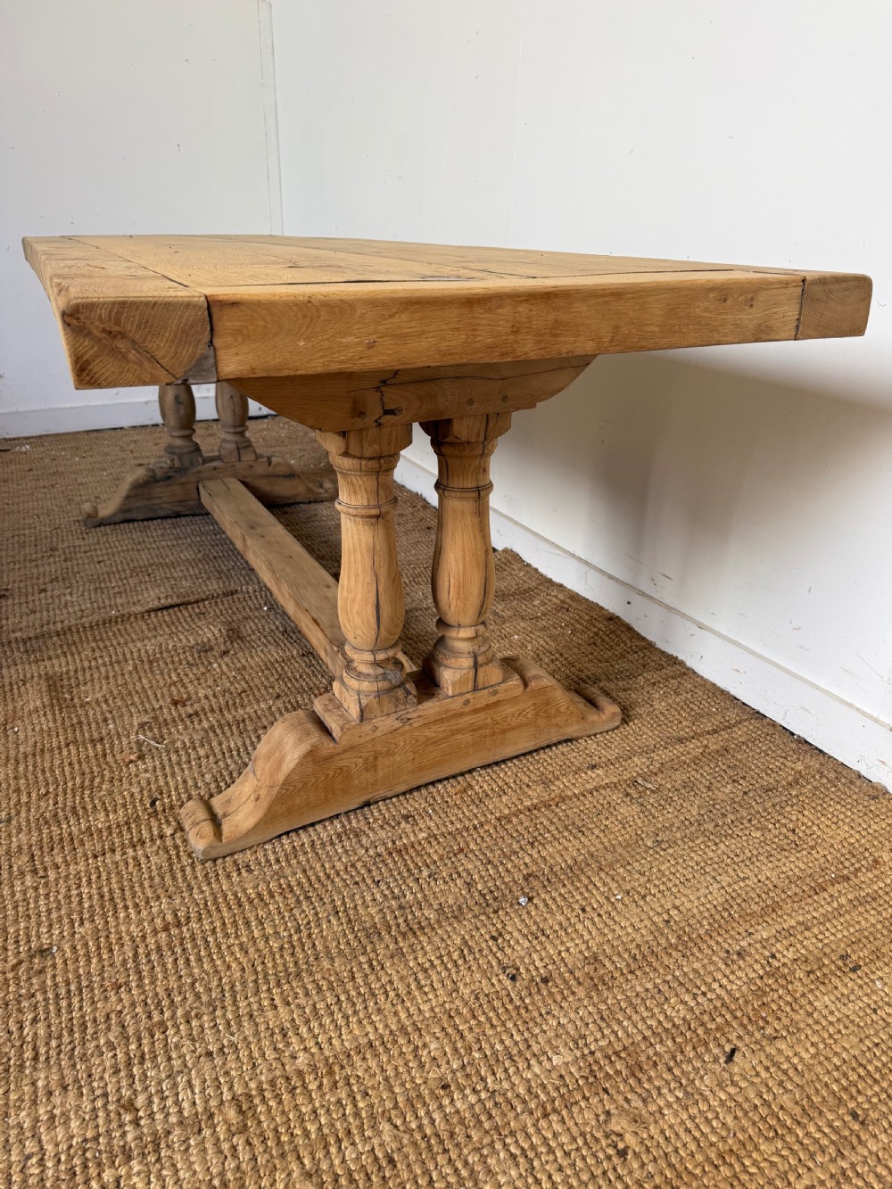 Scrubbed oak refectory table 220 cms  View XIV