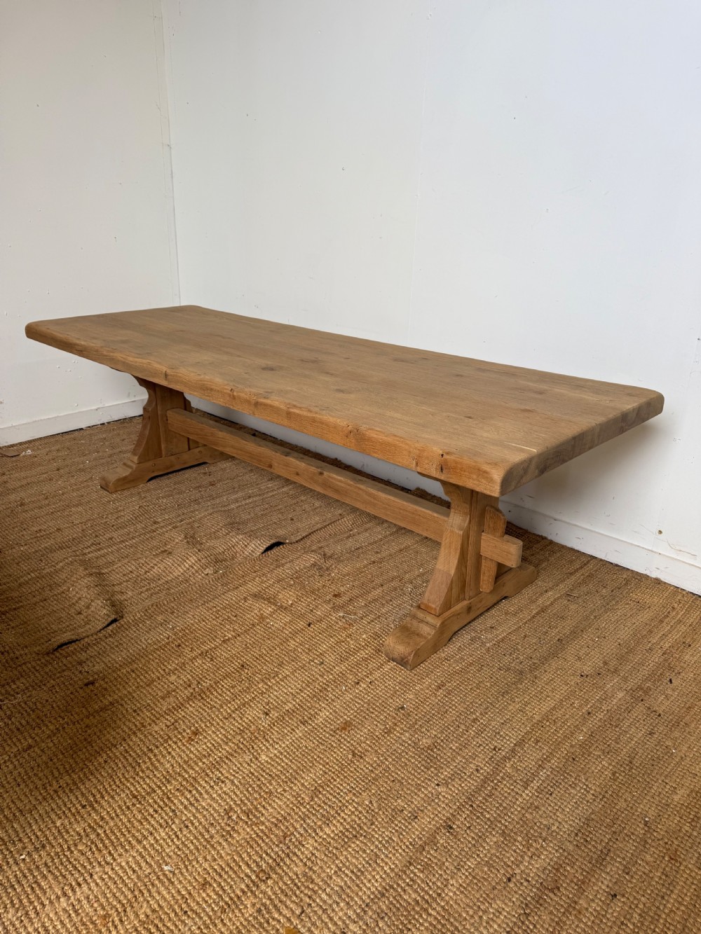 Large scrubbed oak refectory table 250cms 