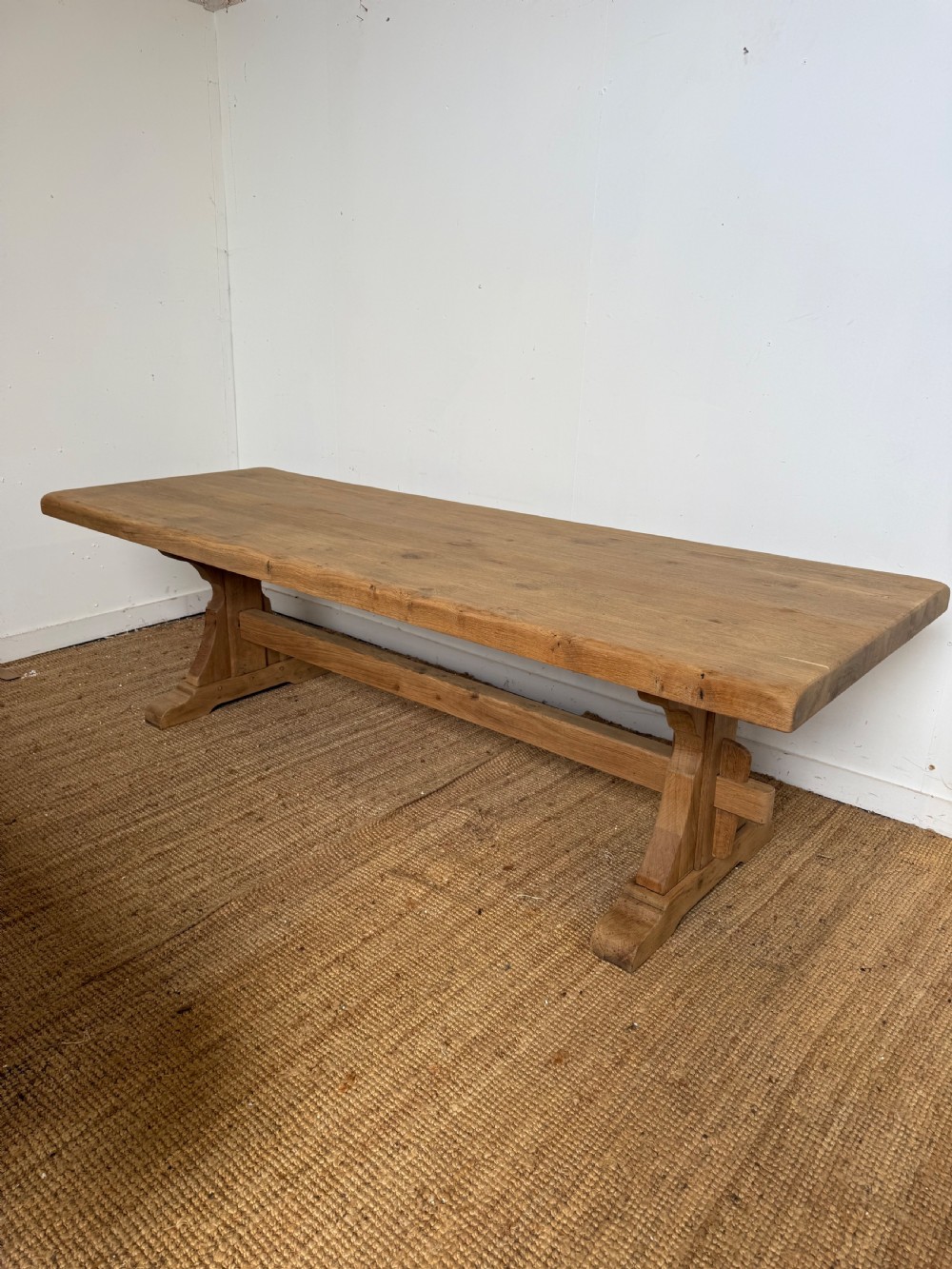 Large scrubbed oak refectory table 250cms  View II