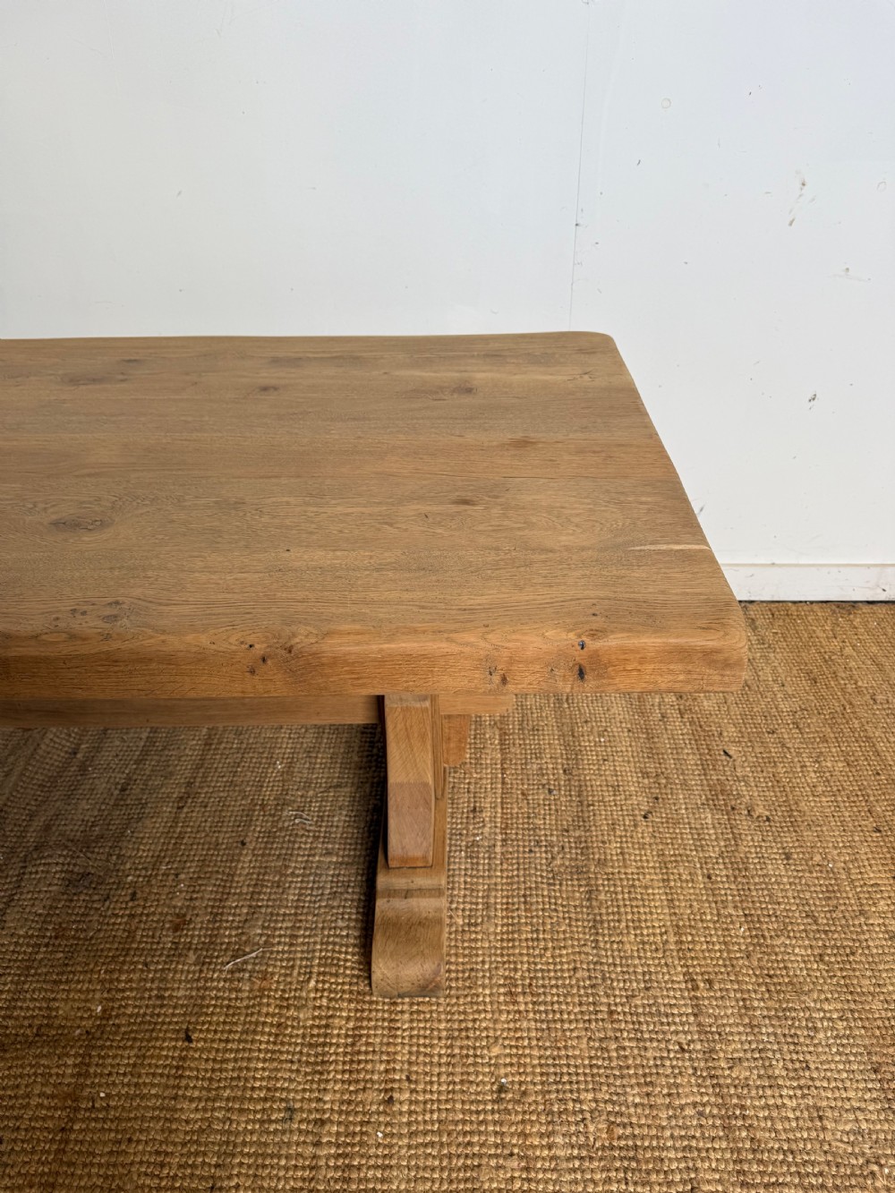 Large scrubbed oak refectory table 250cms  View V